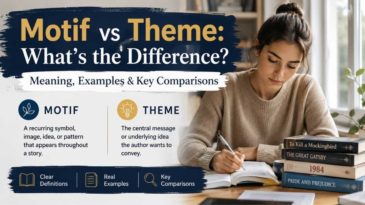 When reading a novel, watching a movie, or studying a poem, you may come across the terms motif vs theme