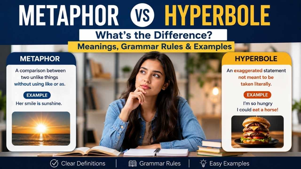 Have you ever wondered about the difference between metaphor vs hyperbole?