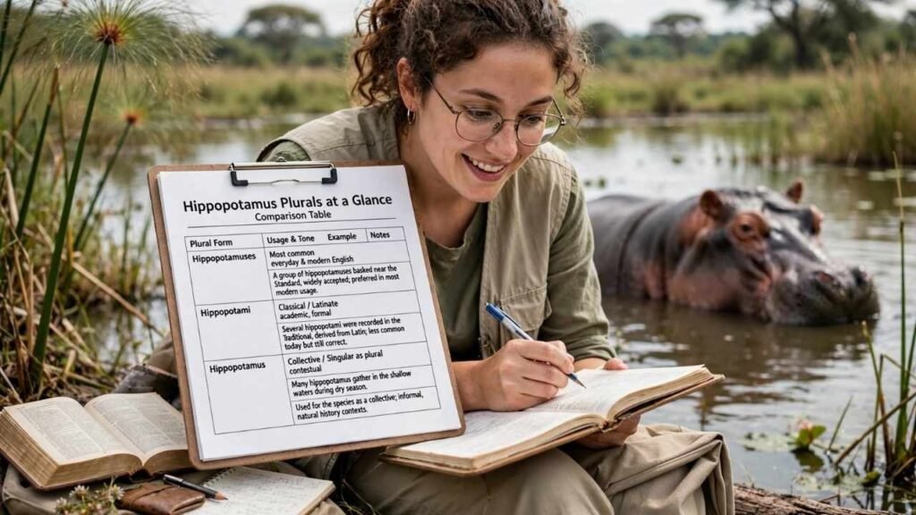 Hippopotamus Plurals at a Glance (Comparison Table)