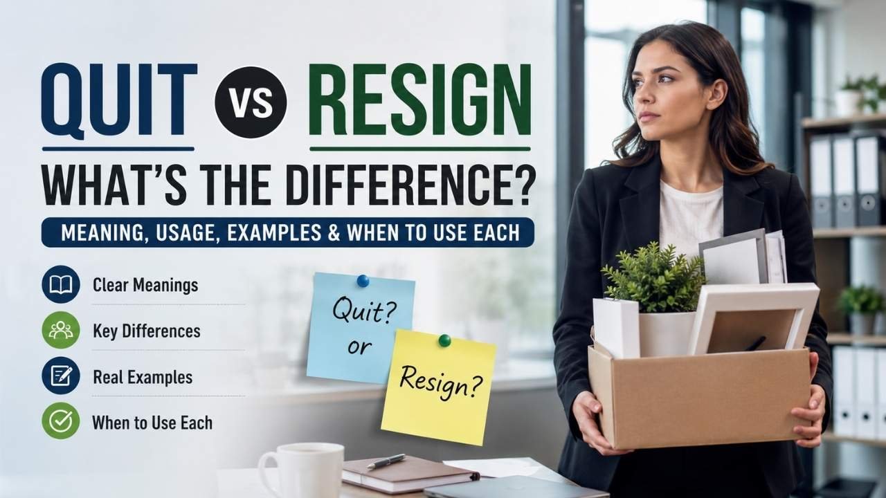 When people leave a job, they often use the words quit vs resign as if they mean the same thing