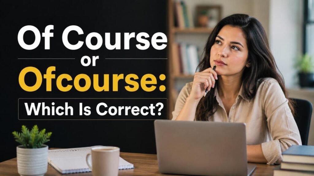 Person considering whether “Of Course” or “Ofcourse” is the correct English spelling.