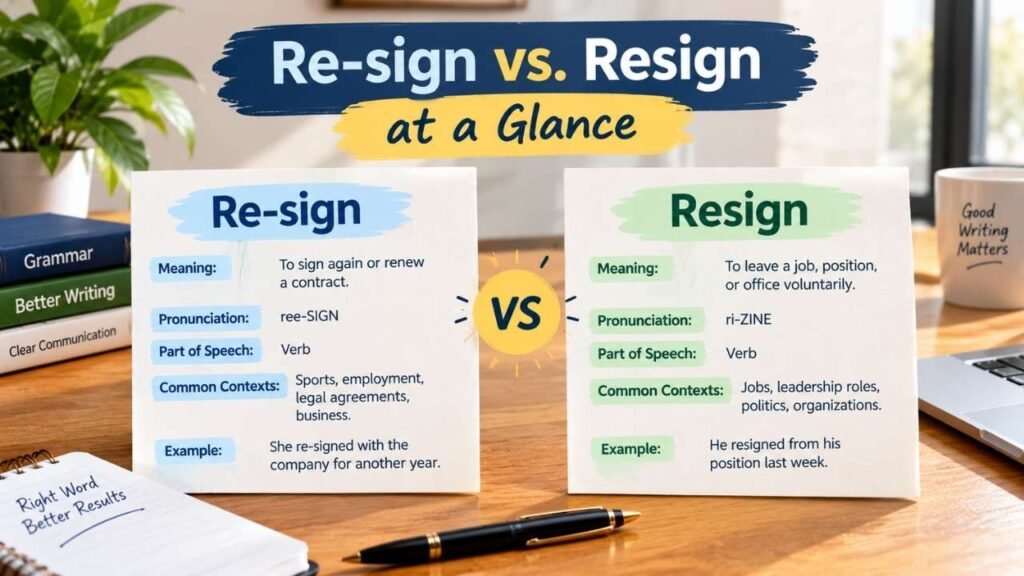 Re-sign vs Resign at a Glance